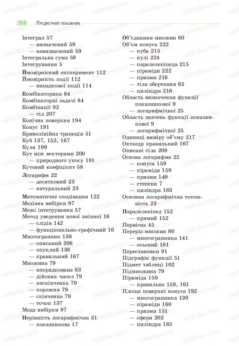 Страница 268 | Підручник Математика 11 клас Г.П. Бевз, В.Г. Бевз 2019