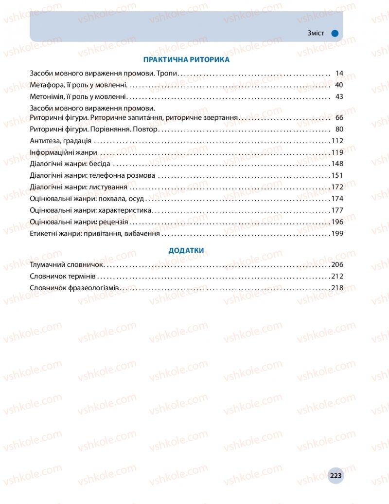 Страница 223 | Підручник Українська мова 11 клас О.П. Глазова 2019