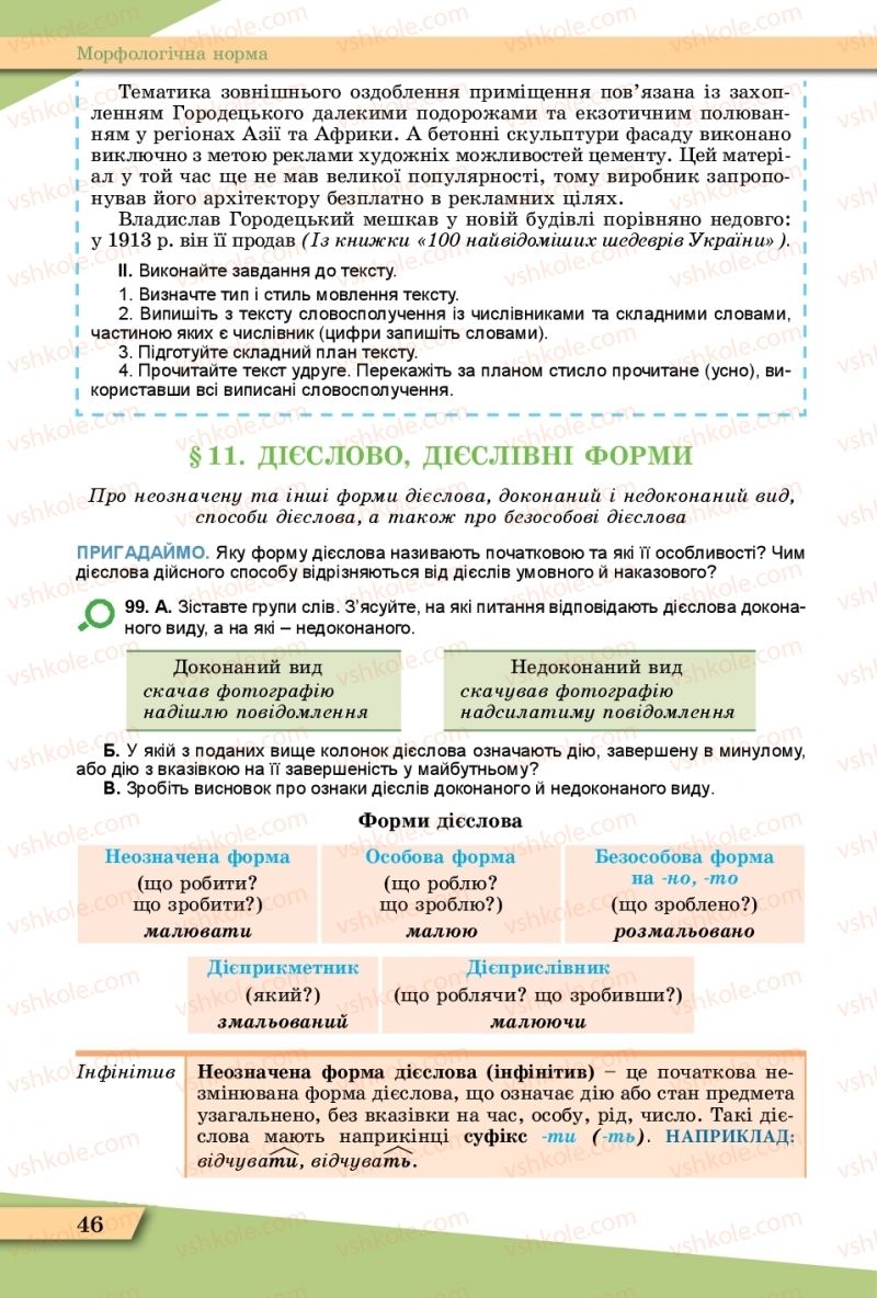 Страница 46 | Підручник Українська мова 11 клас О.В. Заболотний, В.В. Заболотний  2019