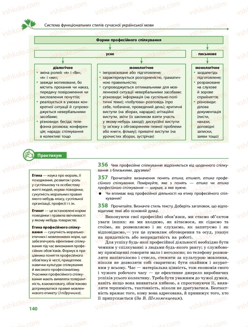 Страница 140 | Підручник Українська мова 11 клас С.О. Караман, О.М. Горошкіна, О.В. Караман, Л.О. Попова  2019