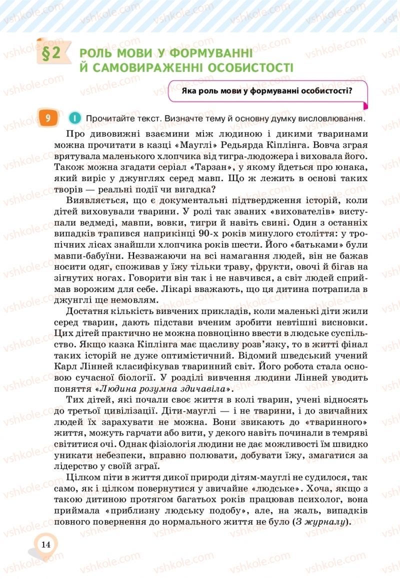 Страница 14 | Підручник Українська мова 11 клас А.А. Ворон, В.А. Солопенко 2019