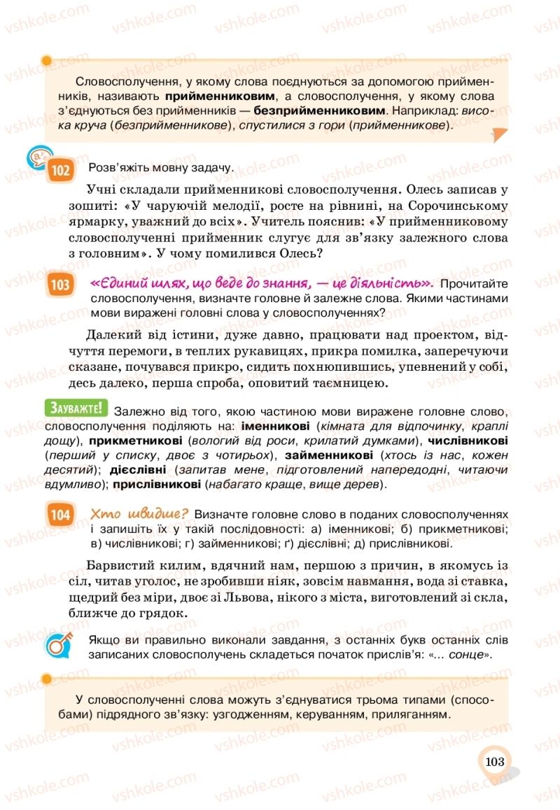 Страница 103 | Підручник Українська мова 11 клас А.А. Ворон, В.А. Солопенко 2019