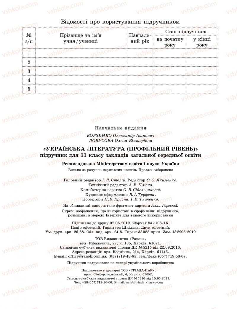 Страница 256 | Підручник Українська література 11 клас О.І. Борзенко, О.В. Лобусова 2019 Профільний рівень
