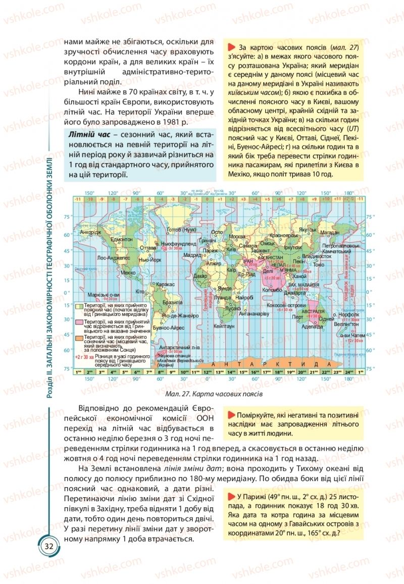 Страница 32 | Підручник Географія 11 клас С.Г. Кобернік, Р.Р. Коваленко 2019