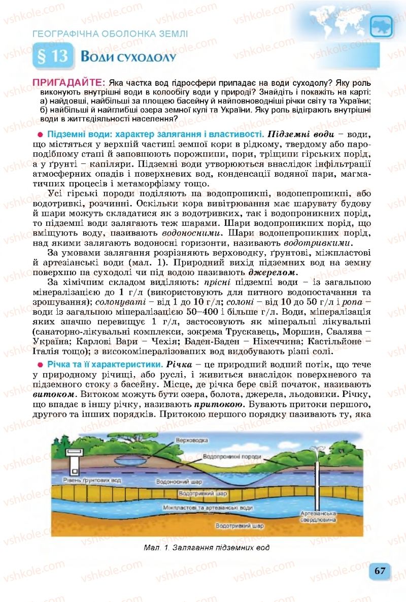 Страница 67 | Підручник Географія 11 клас В.В. Безуглий, Г.О. Лисичарова 2019