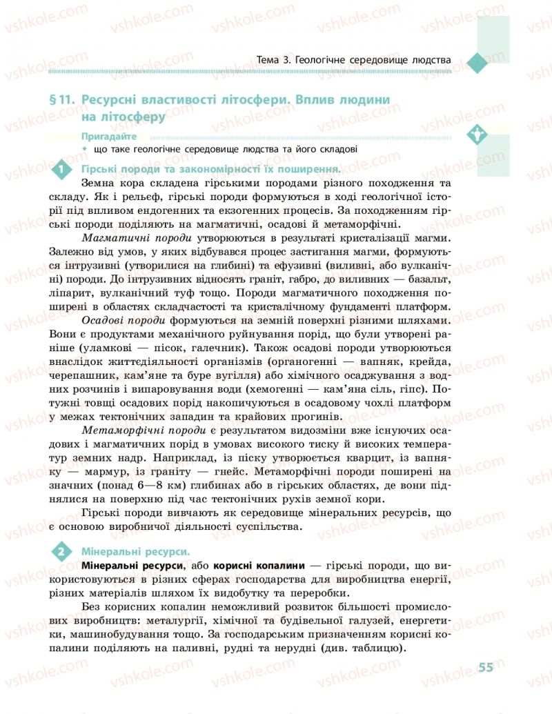 Страница 55 | Підручник Географія 11 клас Г.Д. Довгань, О.Г. Стадник 2019