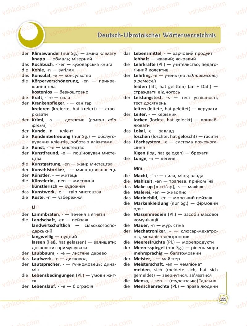 Страница 199 | Підручник Німецька мова 11 клас С.І. Сотникова, Г.В. Гоголєва 2019 11 рік навчання