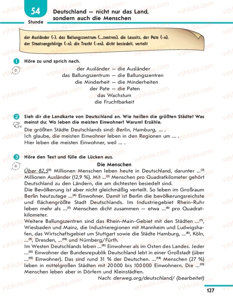 Страница 127 | Підручник Німецька мова 11 клас С.І. Сотникова, Г.В. Гоголєва 2019 7 рік навчання