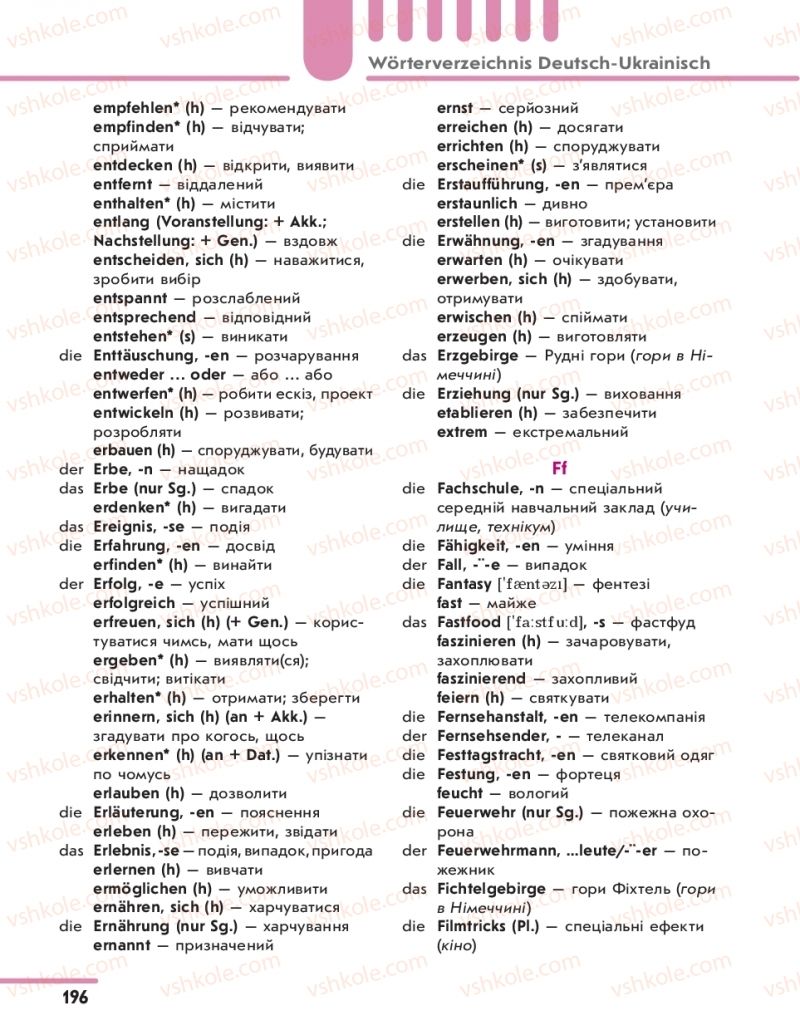 Страница 196 | Підручник Німецька мова 11 клас С.І. Сотникова, Г.В. Гоголєва 2019 7 рік навчання