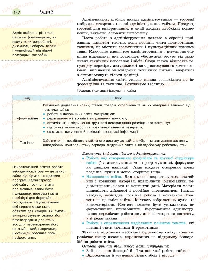 Страница 152 | Підручник Інформатика 11 клас В.Д. Руденко, Н.В. Речич, В.О. Потієнко 2019