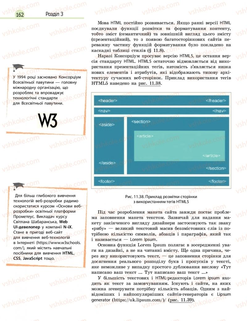 Страница 162 | Підручник Інформатика 11 клас В.Д. Руденко, Н.В. Речич, В.О. Потієнко 2019