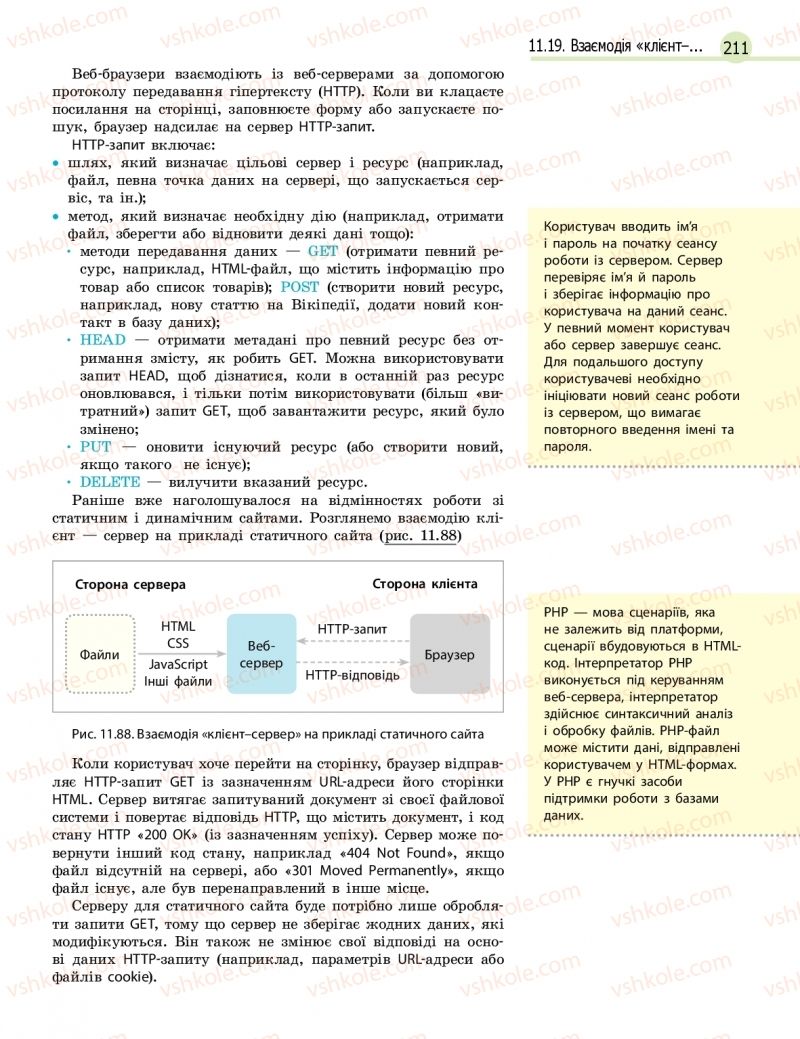 Страница 211 | Підручник Інформатика 11 клас В.Д. Руденко, Н.В. Речич, В.О. Потієнко 2019