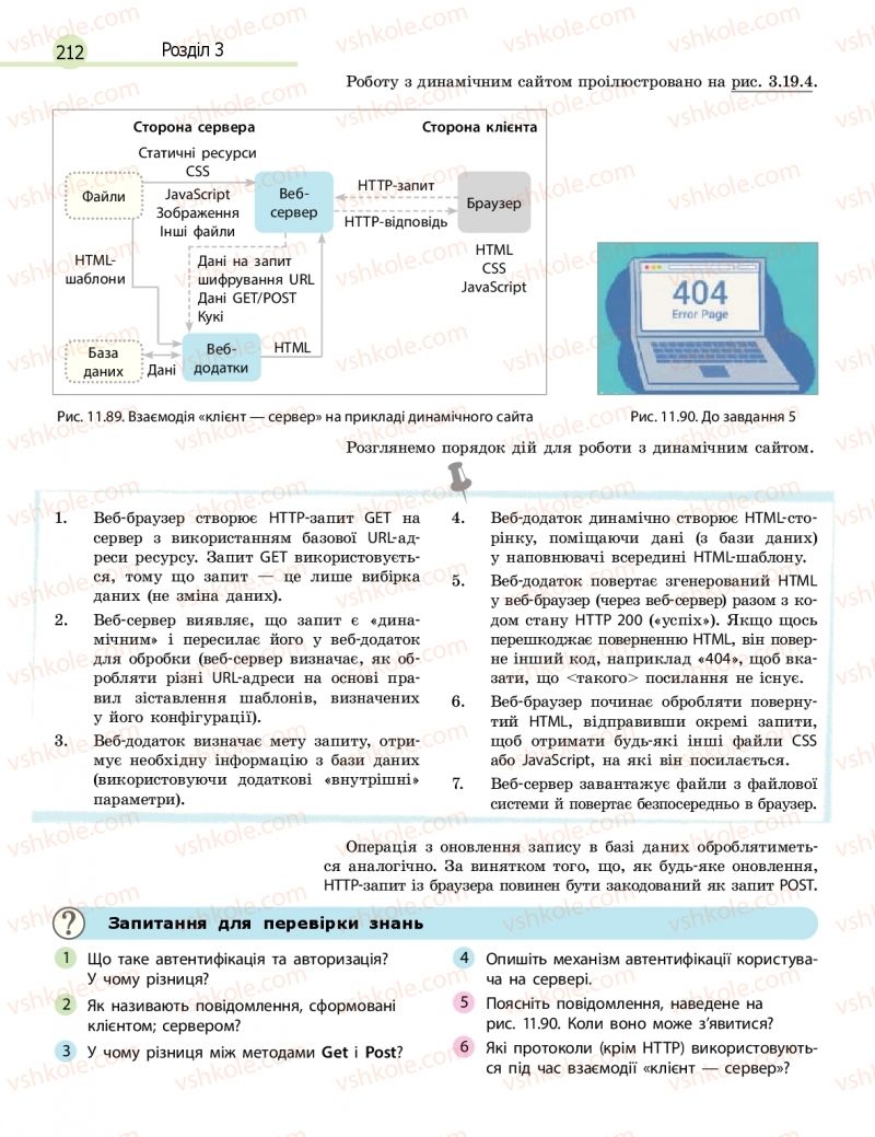 Страница 212 | Підручник Інформатика 11 клас В.Д. Руденко, Н.В. Речич, В.О. Потієнко 2019