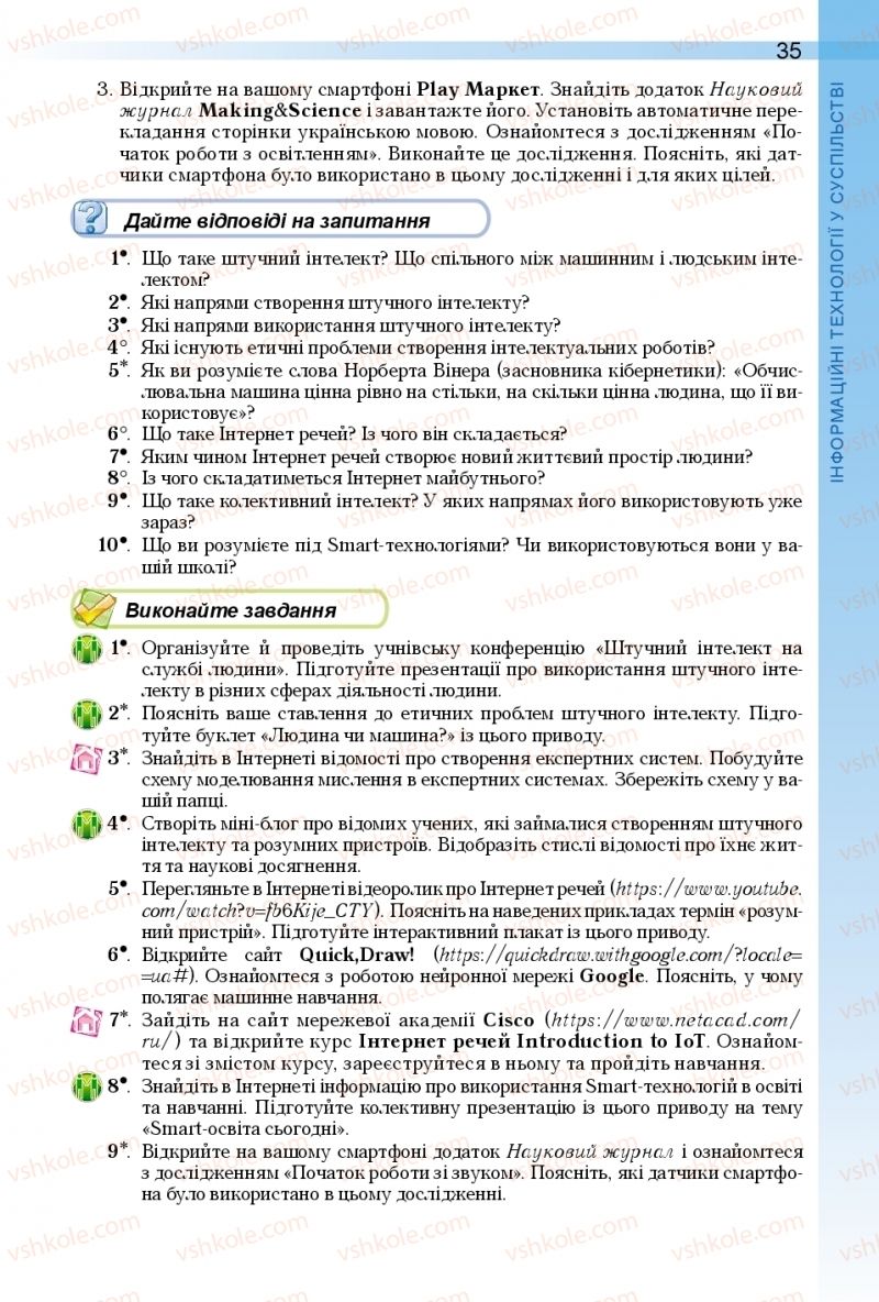 Страница 35 | Підручник Інформатика 10 клас Й.Я. Ривкінд, Т.І. Лисенко, Л.А. Чернікова, В.В. Шакотько 2018