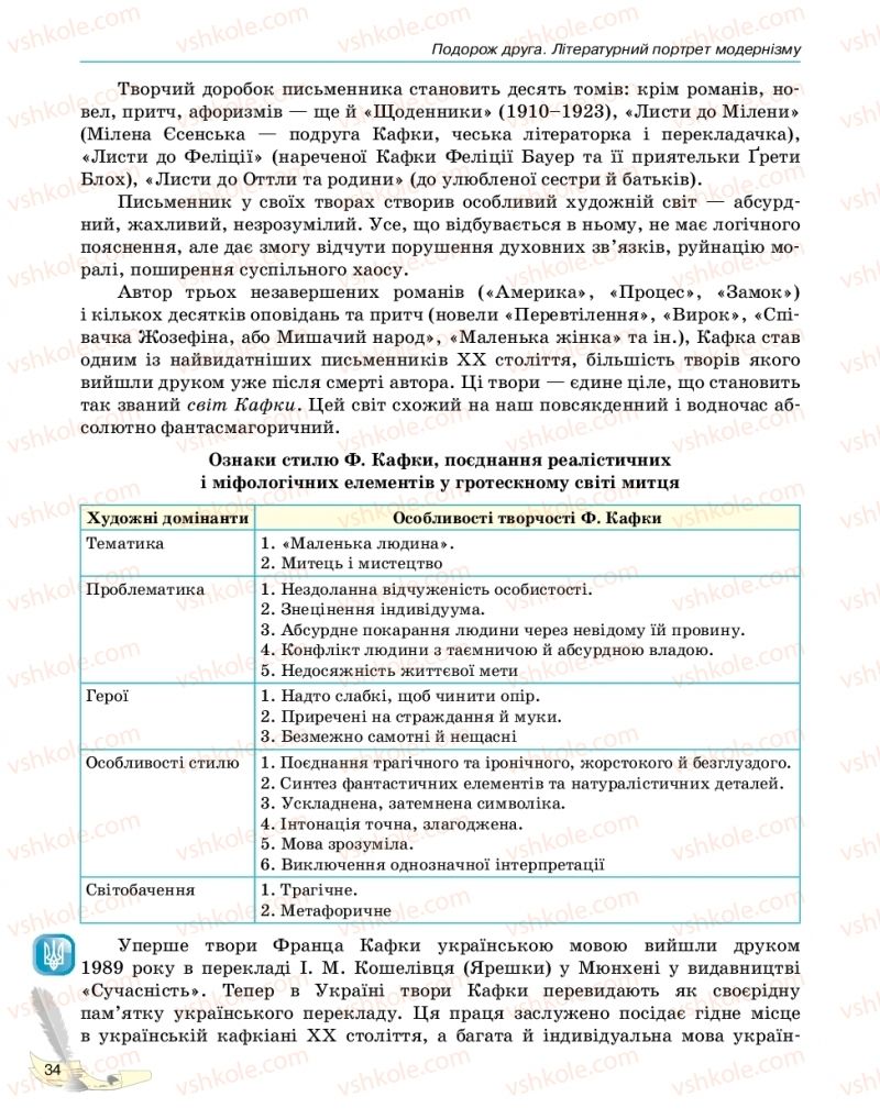 Страница 34 | Підручник Зарубіжна література 11 клас В.В. Паращич, Г.Є. Фефілова, М.В. Коновалова 2019