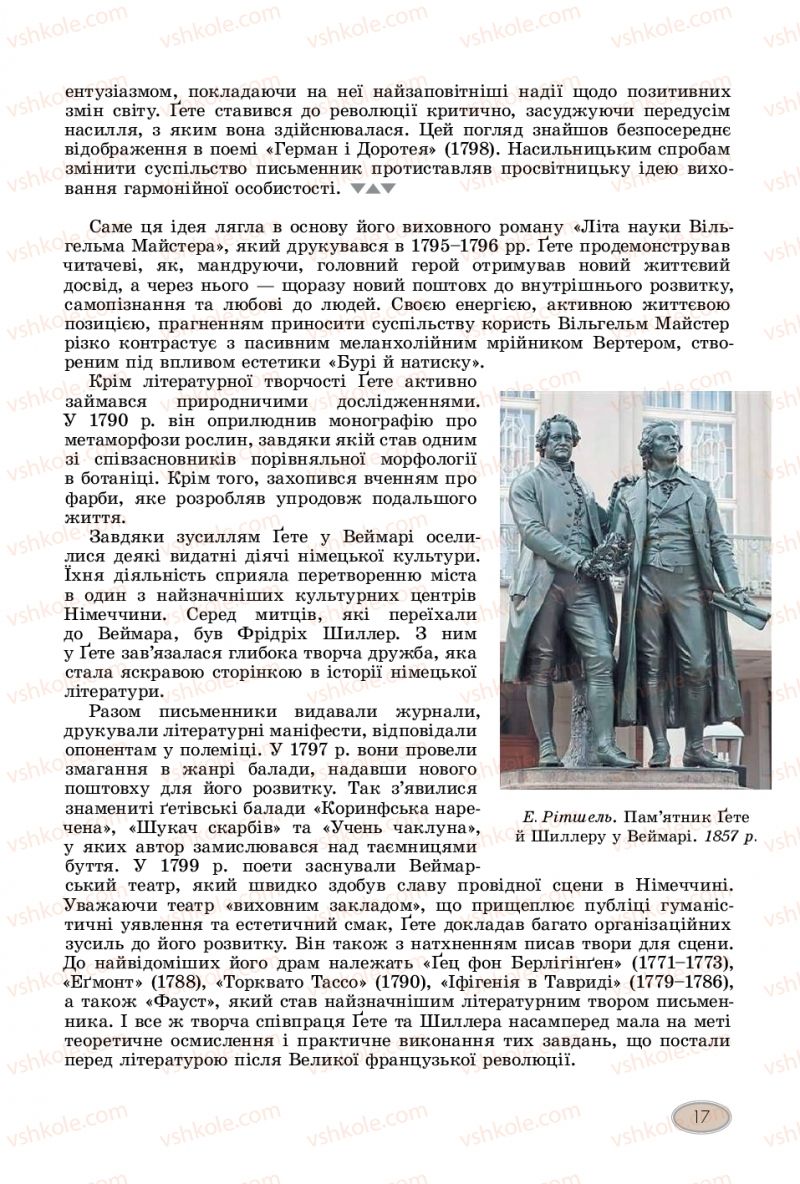 Страница 17 | Підручник Зарубіжна література 11 клас Є.В. Волощук  2019