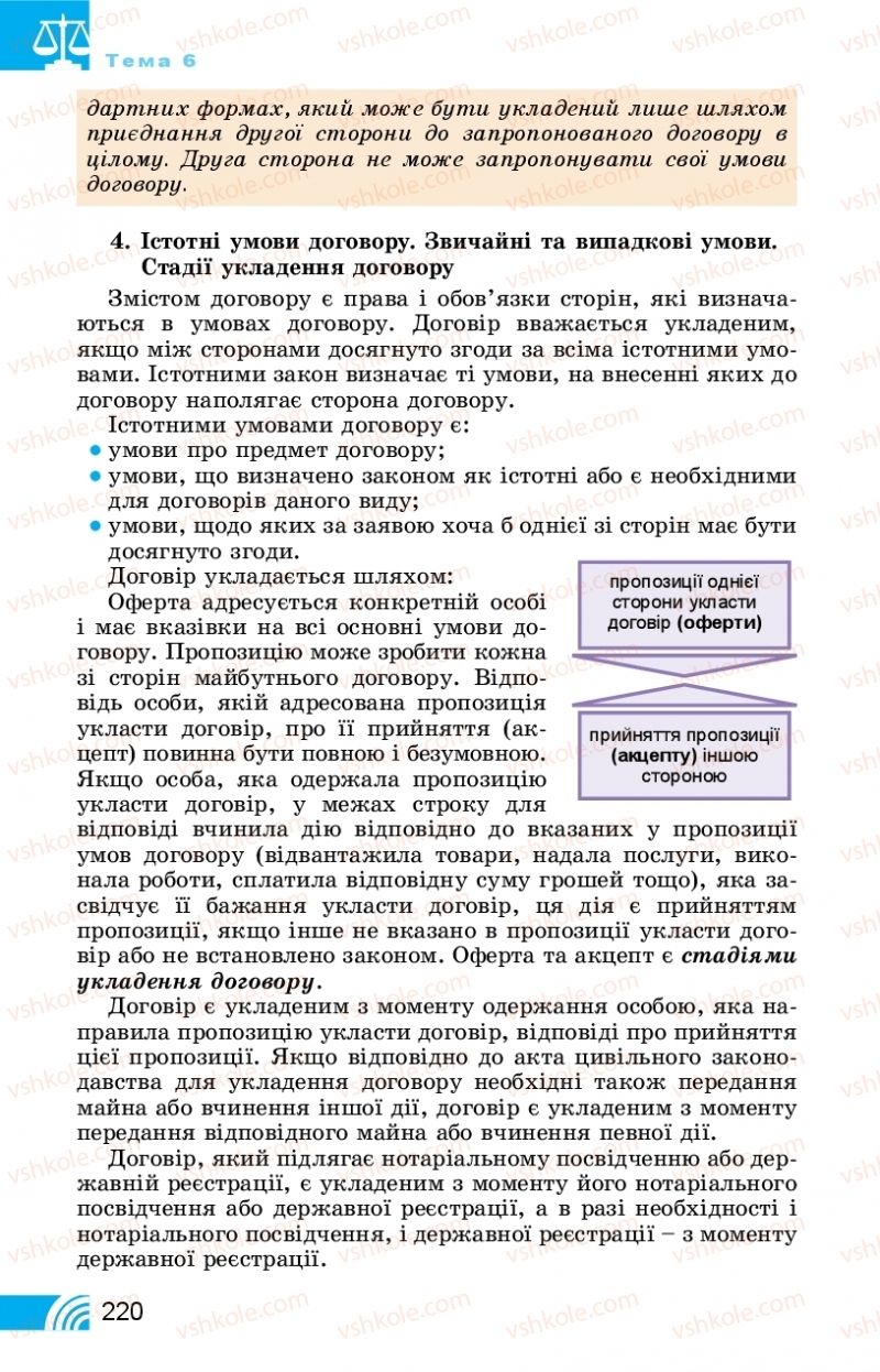 Страница 220 | Підручник Правознавство 11 клас Т. М. Філіпенко, В. Л. Сутковий 2019