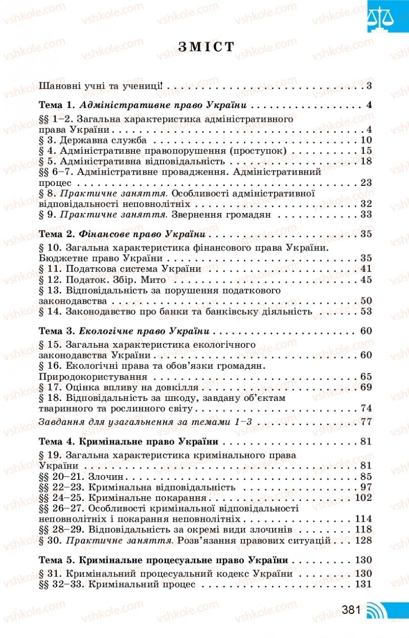 Страница 381 | Підручник Правознавство 11 клас Т. М. Філіпенко, В. Л. Сутковий 2019