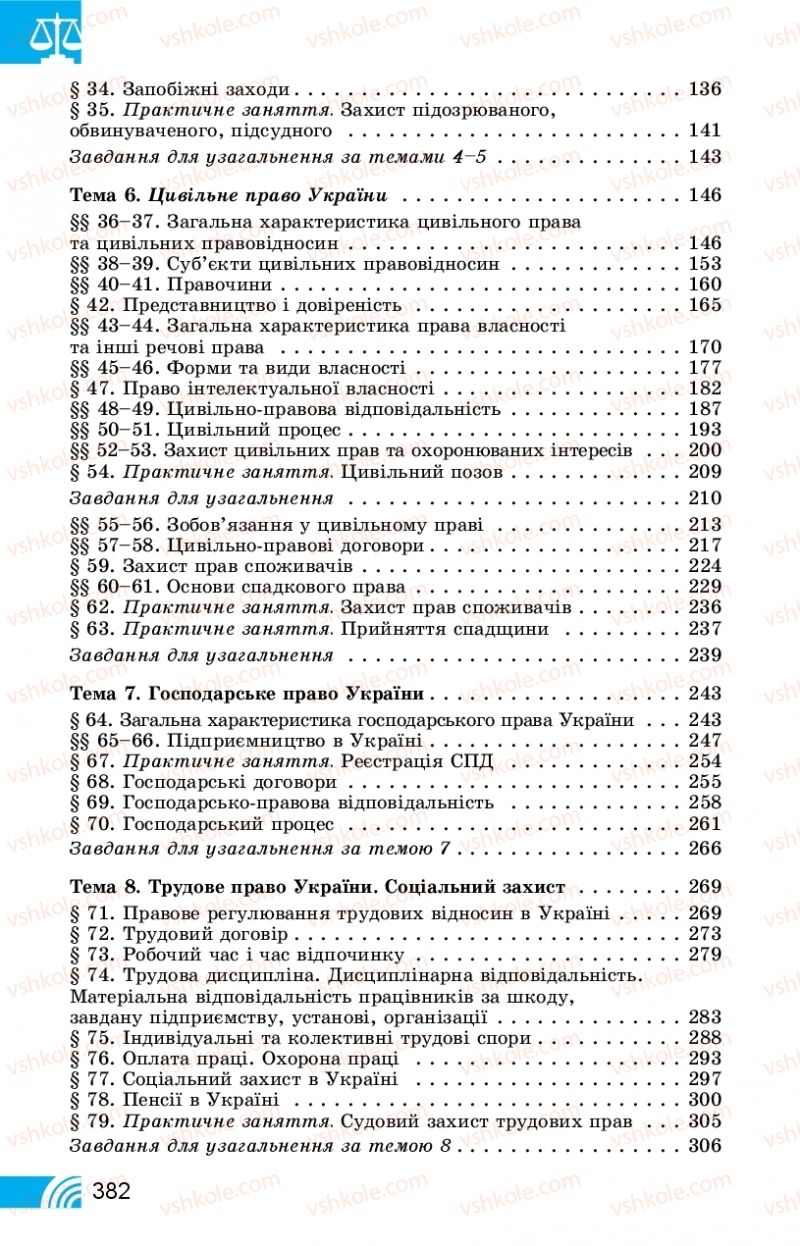 Страница 382 | Підручник Правознавство 11 клас Т. М. Філіпенко, В. Л. Сутковий 2019