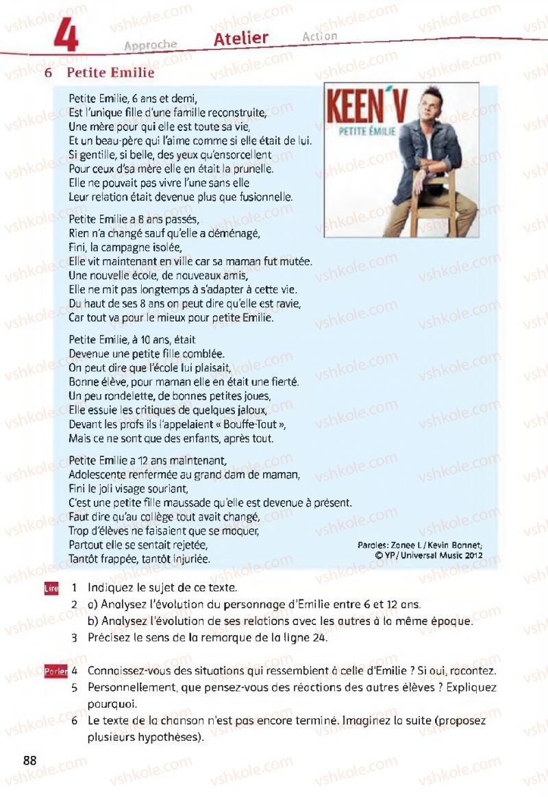 Страница 88 | Підручник Французька мова 11 клас Ю.М. Клименко 2019 7 рік навчання