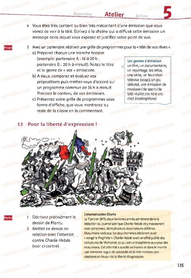Страница 115 | Підручник Французька мова 11 клас Ю.М. Клименко 2019 7 рік навчання