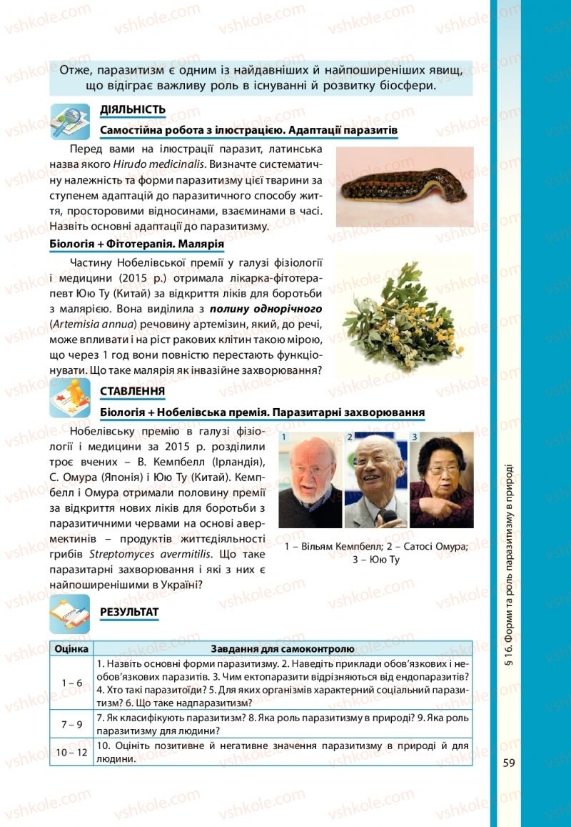 Страница 59 | Підручник Біологія 11 клас В.І. Соболь 2019