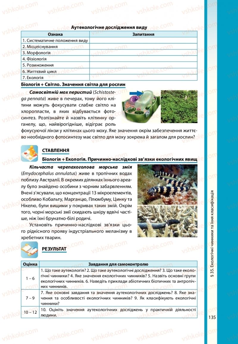 Страница 135 | Підручник Біологія 11 клас В.І. Соболь 2019