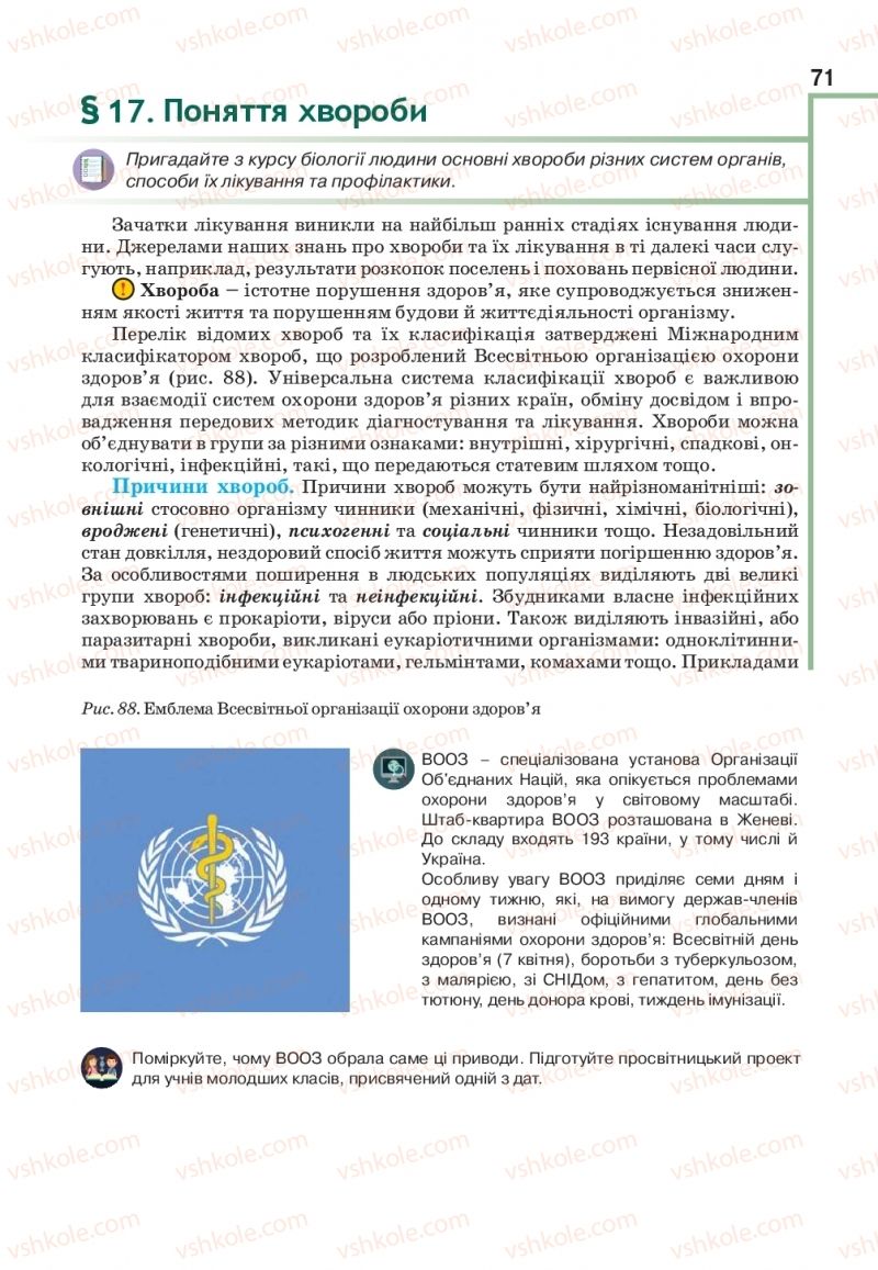 Страница 71 | Підручник Біологія 11 клас О.А. Андерсон, М.А. Вихренко, А.О. Чернінський, С.М. Міюс 2019