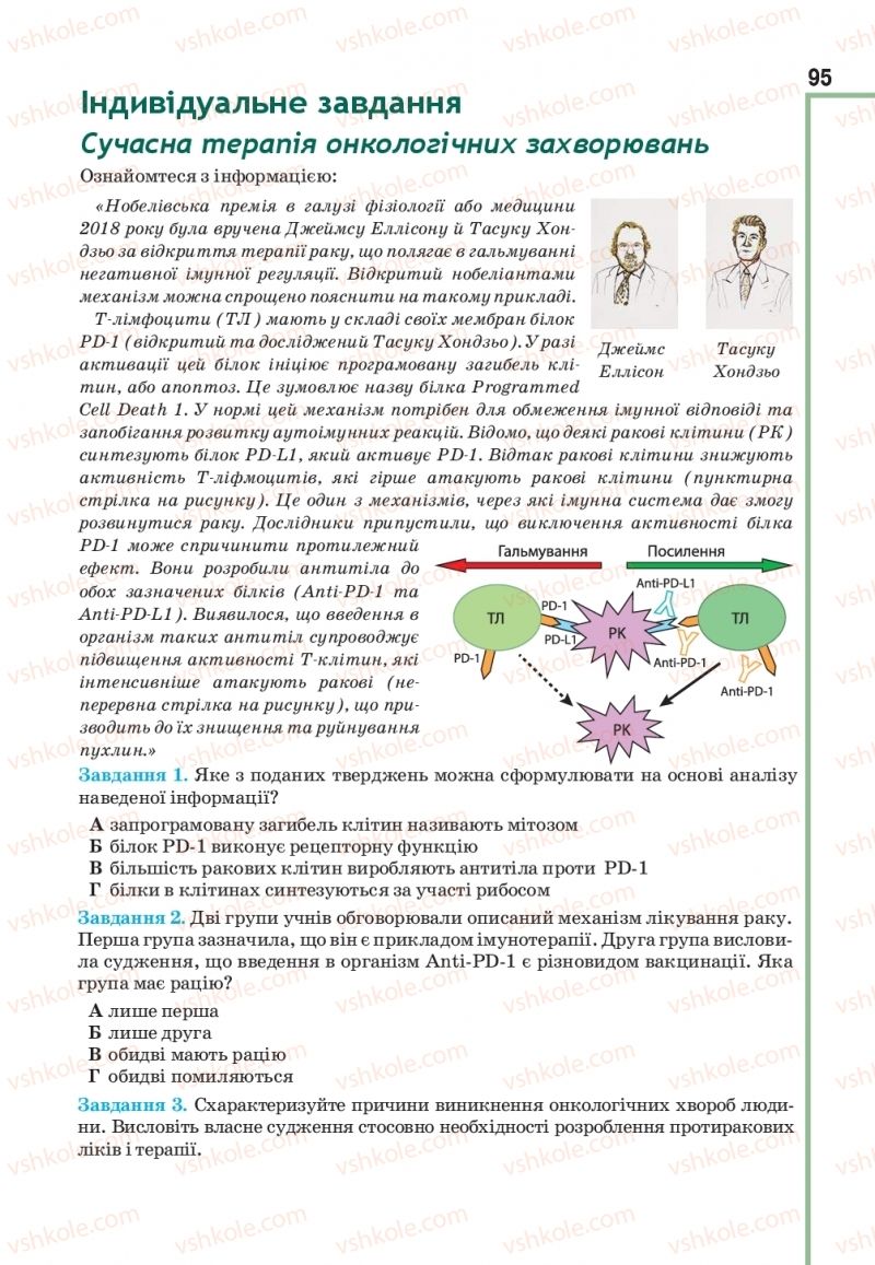 Страница 95 | Підручник Біологія 11 клас О.А. Андерсон, М.А. Вихренко, А.О. Чернінський, С.М. Міюс 2019