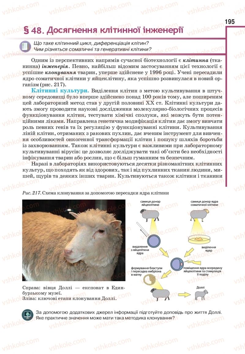 Страница 195 | Підручник Біологія 11 клас О.А. Андерсон, М.А. Вихренко, А.О. Чернінський, С.М. Міюс 2019