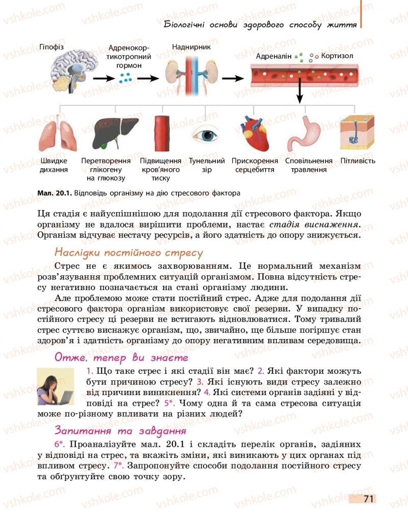 Страница 71 | Підручник Біологія 11 клас К.М. Задорожний 2019