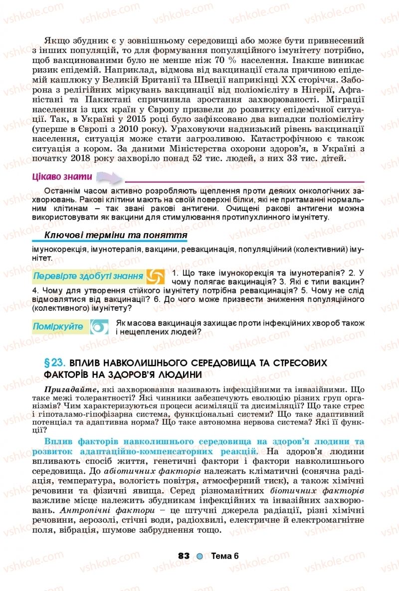 Страница 83 | Підручник Біологія 11 клас Л.І. Остапченко, П.Г. Балан, Т.А. Компанець, С.Р. Рушковський 2019