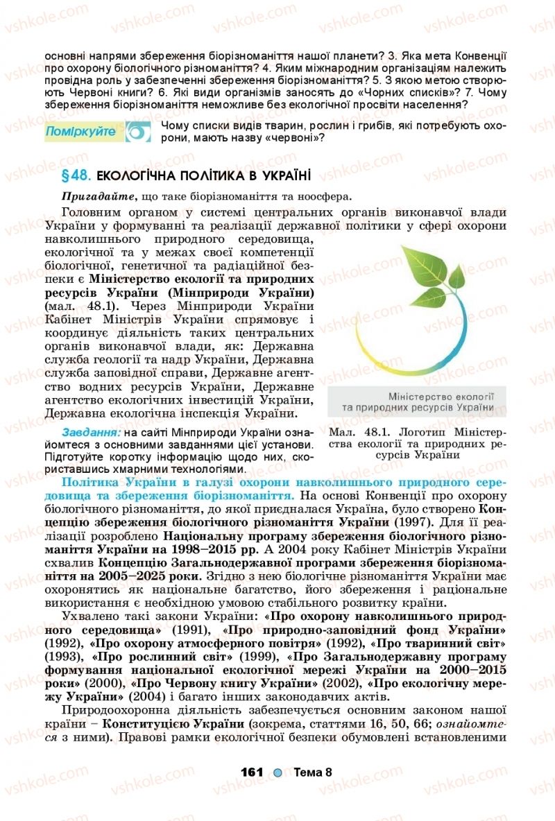 Страница 161 | Підручник Біологія 11 клас Л.І. Остапченко, П.Г. Балан, Т.А. Компанець, С.Р. Рушковський 2019