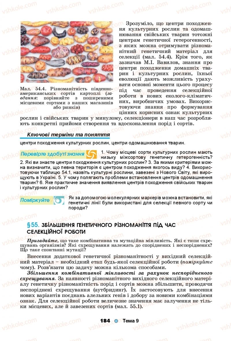 Страница 184 | Підручник Біологія 11 клас Л.І. Остапченко, П.Г. Балан, Т.А. Компанець, С.Р. Рушковський 2019