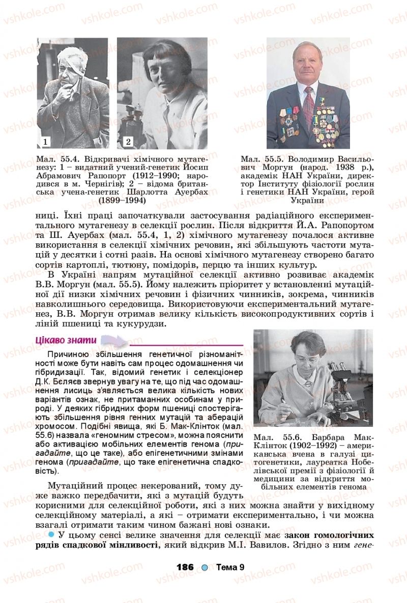 Страница 186 | Підручник Біологія 11 клас Л.І. Остапченко, П.Г. Балан, Т.А. Компанець, С.Р. Рушковський 2019