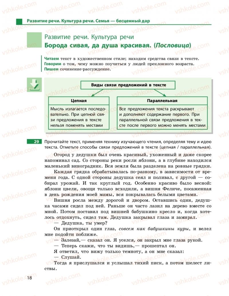 Страница 18 | Підручник Русский язык 11 клас Н. Ф. Баландина, Е. В. Зима 2019 7 год обучения