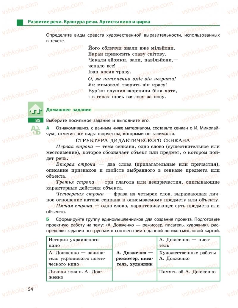 Страница 54 | Підручник Русский язык 11 клас Н. Ф. Баландина, Е. В. Зима 2019 7 год обучения