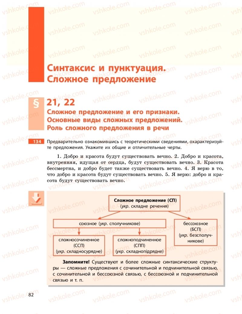 Страница 82 | Підручник Русский язык 11 клас Н. Ф. Баландина, Е. В. Зима 2019 7 год обучения