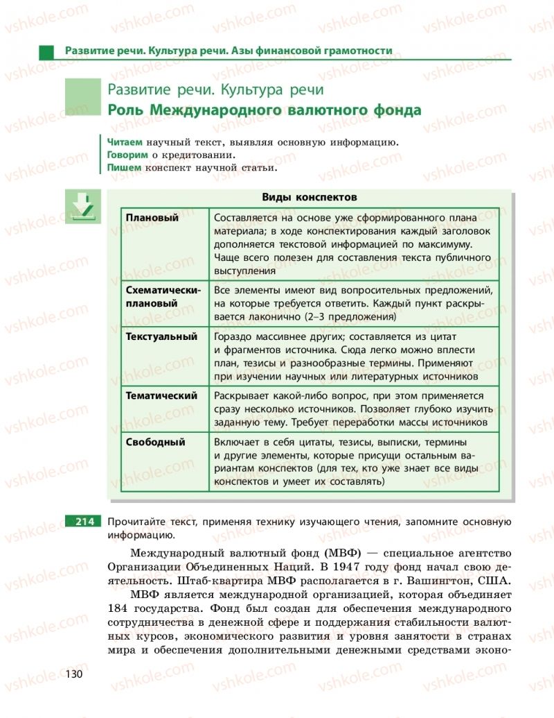 Страница 130 | Підручник Русский язык 11 клас Н. Ф. Баландина, Е. В. Зима 2019 7 год обучения