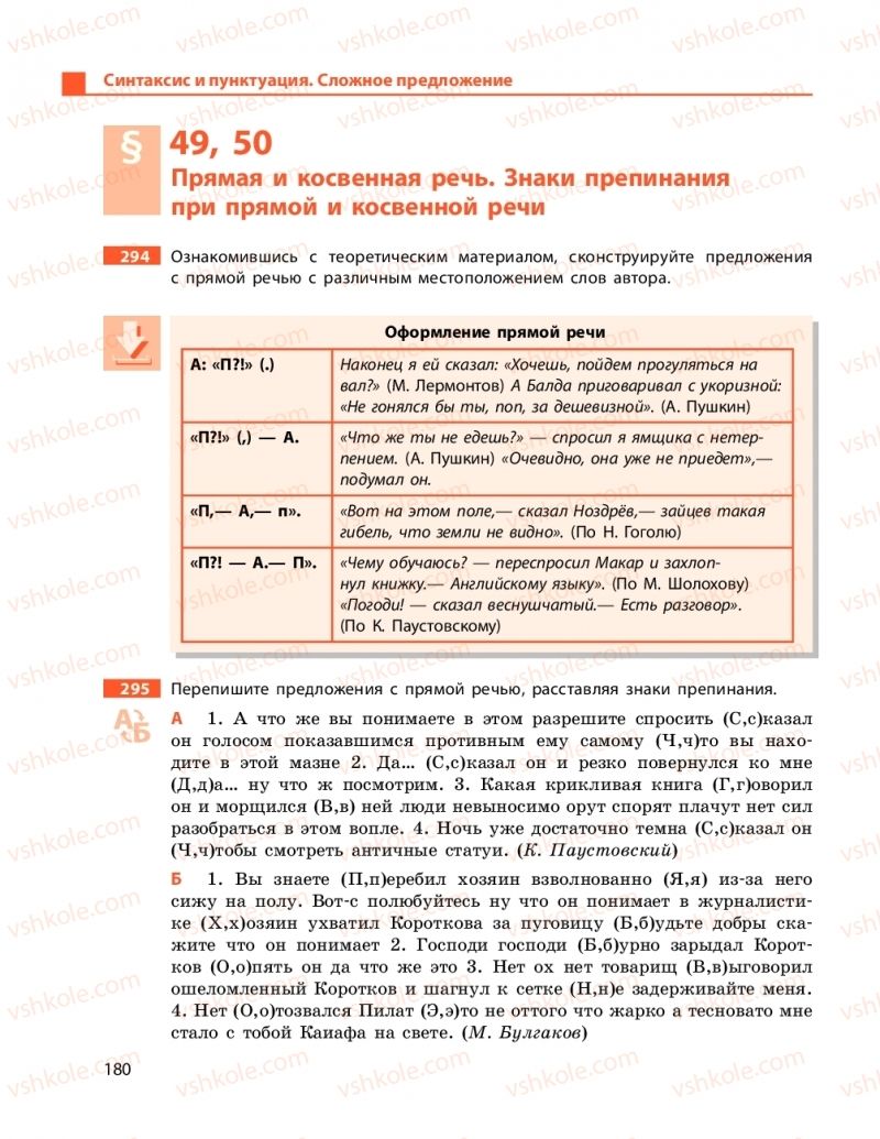 Страница 180 | Підручник Русский язык 11 клас Н. Ф. Баландина, Е. В. Зима 2019 7 год обучения