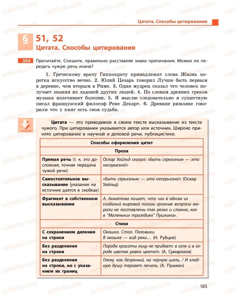 Страница 185 | Підручник Русский язык 11 клас Н. Ф. Баландина, Е. В. Зима 2019 7 год обучения