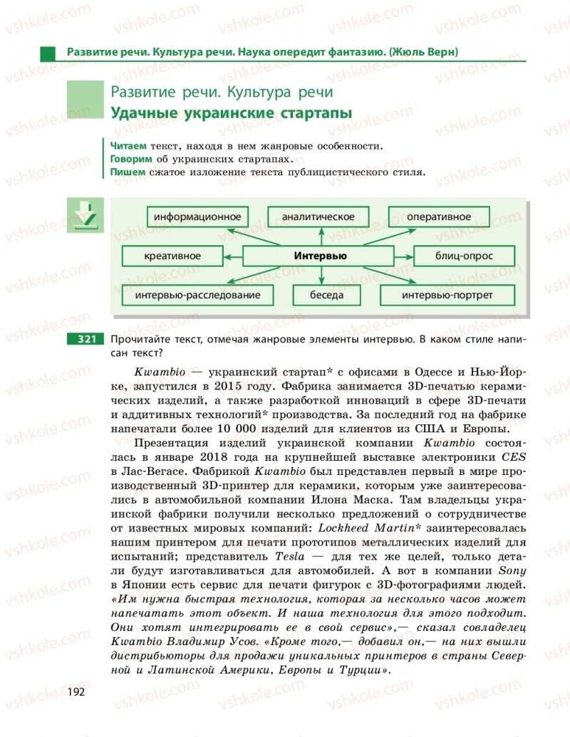 Страница 192 | Підручник Русский язык 11 клас Н. Ф. Баландина, Е. В. Зима 2019 7 год обучения