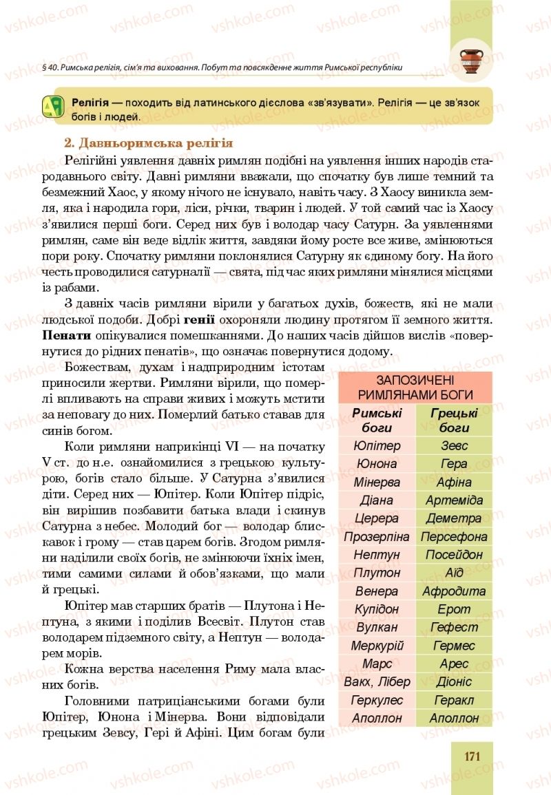 Страница 171 | Підручник Всесвітня історія 6 клас Н.М. Сорочинська, О.О. Мартинюк 2019 Інтегрований курс