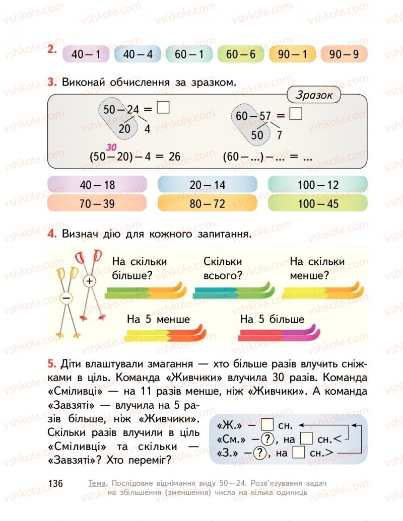 Страница 136 | Підручник Математика 2 клас О.М. Гісь, І.В. Філяк  2019