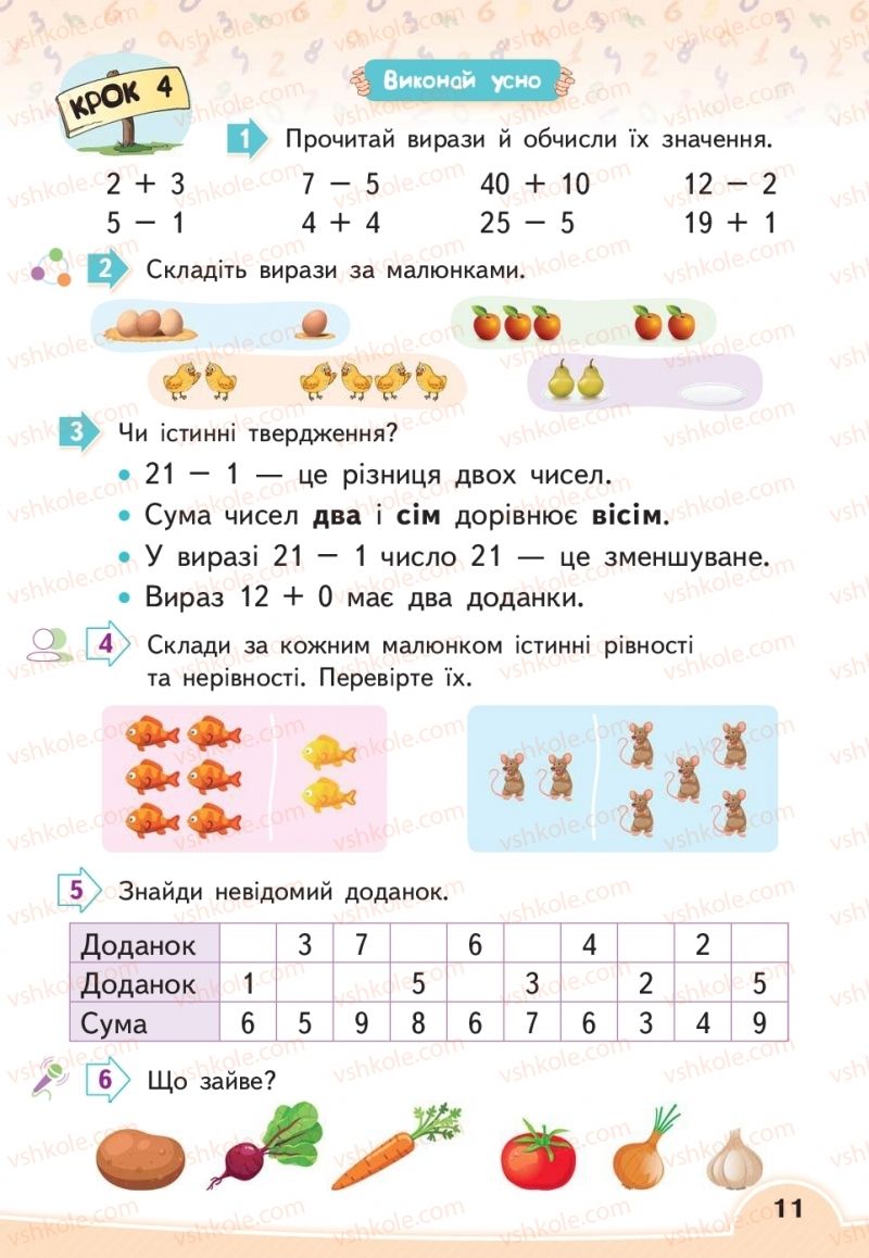 Страница 11 | Підручник Математика 2 клас В.Г. Бевз, Д.В. Васильєва 2019