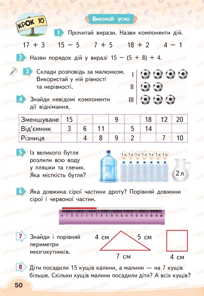 Страница 50 | Підручник Математика 2 клас В.Г. Бевз, Д.В. Васильєва 2019