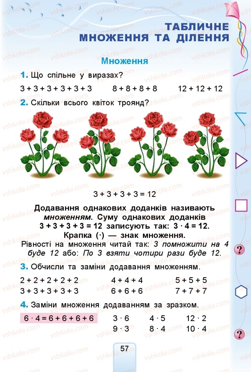 Страница 57 | Підручник Математика 2 клас Г.П. Лишенко 2019