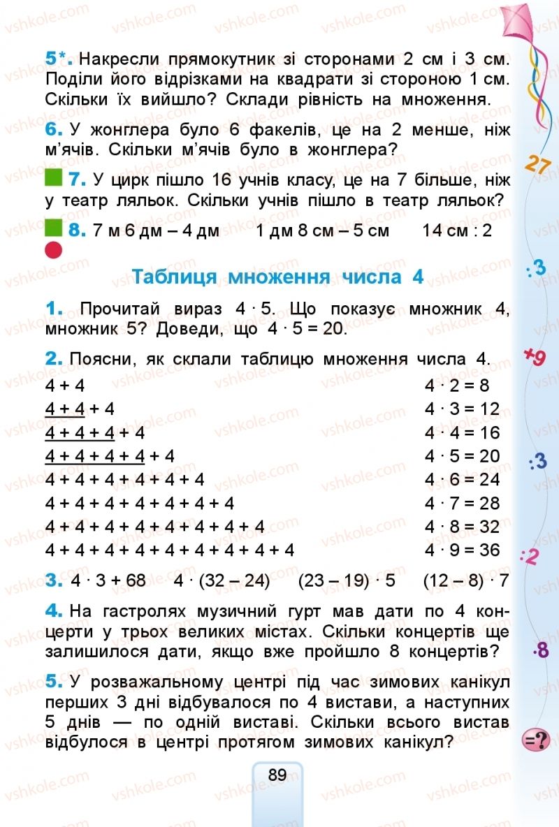 Страница 89 | Підручник Математика 2 клас Г.П. Лишенко 2019