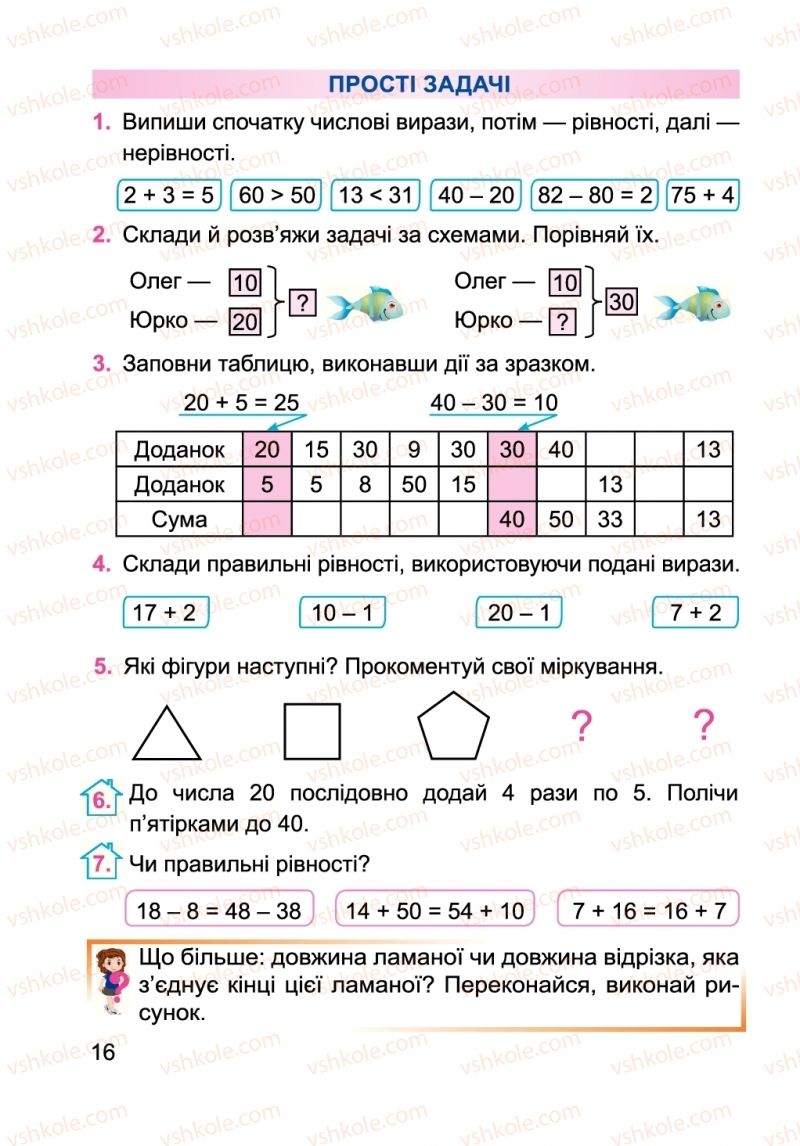 Страница 16 | Підручник Математика 2 клас А.М. Заїка 2019