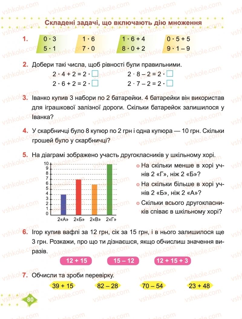 Страница 80 | Підручник Математика 2 клас М.В. Козак, О.П. Корчевська 2019